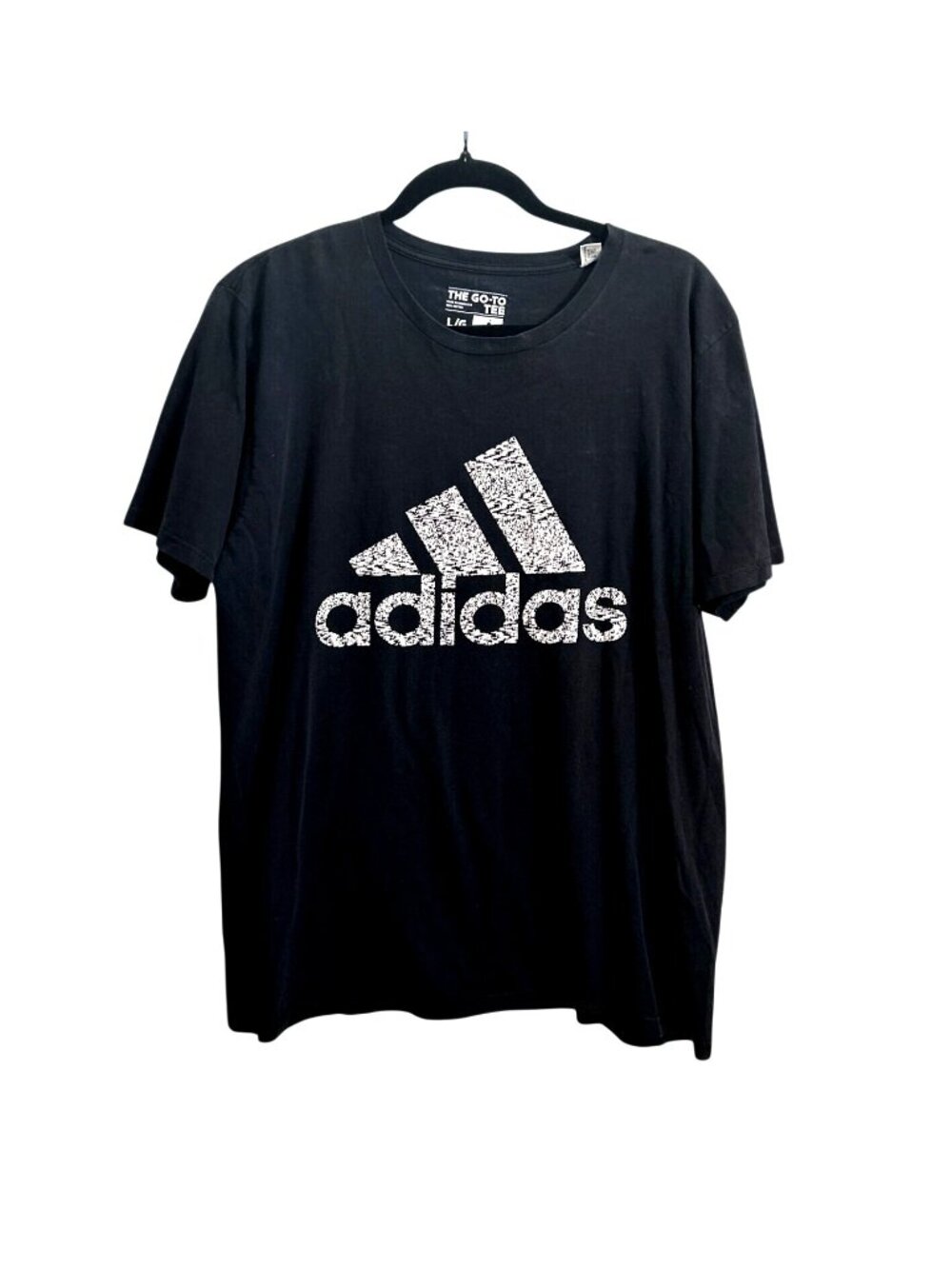 Adidas Mens Black The Go-To Tee L/G 100% Cotton Short Sleeve Casual T-Shirt